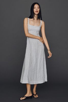 Reformation Sabine Linen Midi Dress