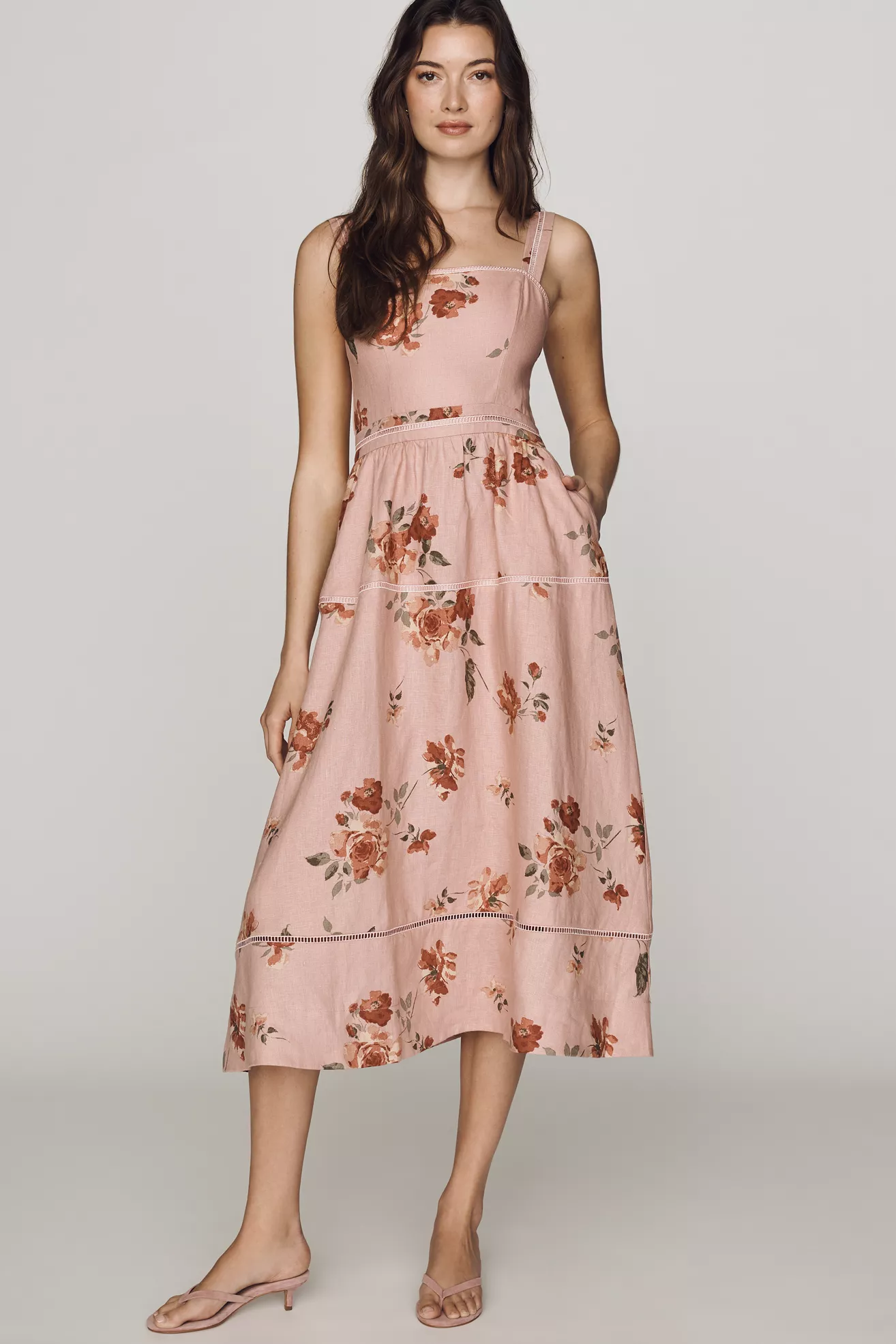 Reformation Everett 100% Linen Midi Dress