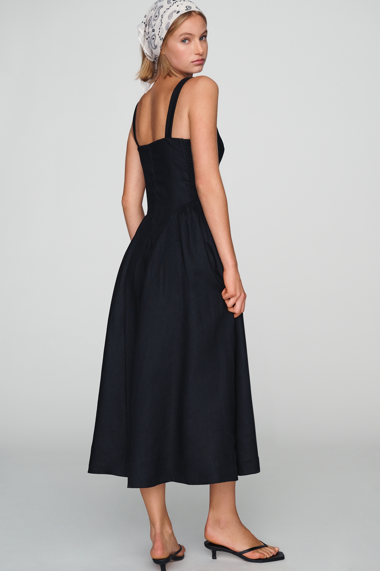 Reformation Birdie 100% Linen Midi Dress