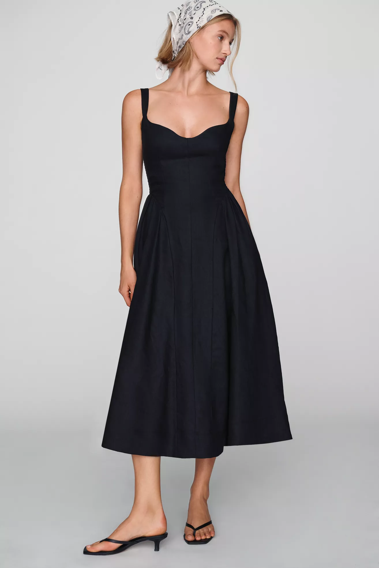 Reformation Birdie 100% Linen Midi Dress