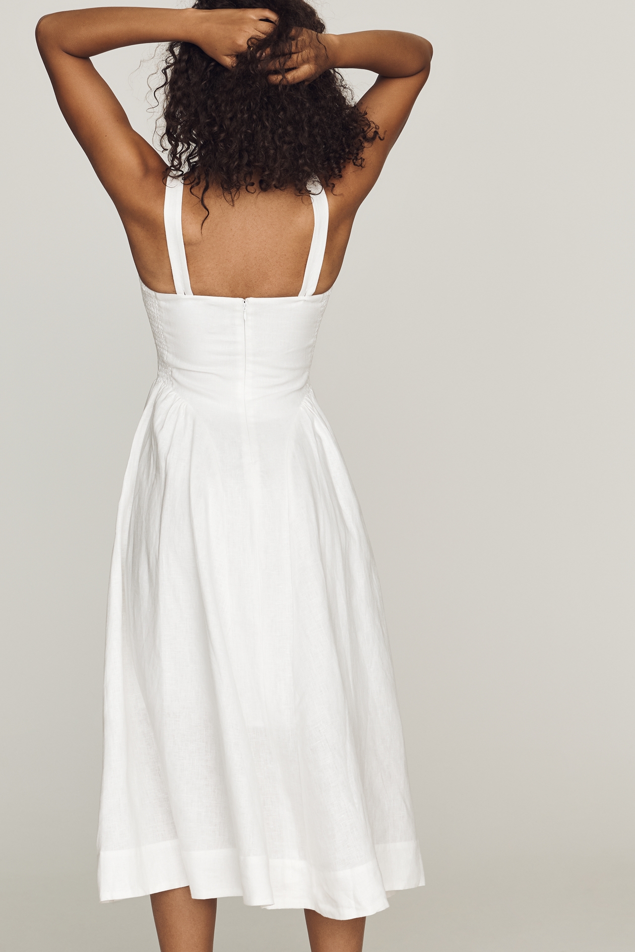 Reformation Birdie Linen Midi Dress