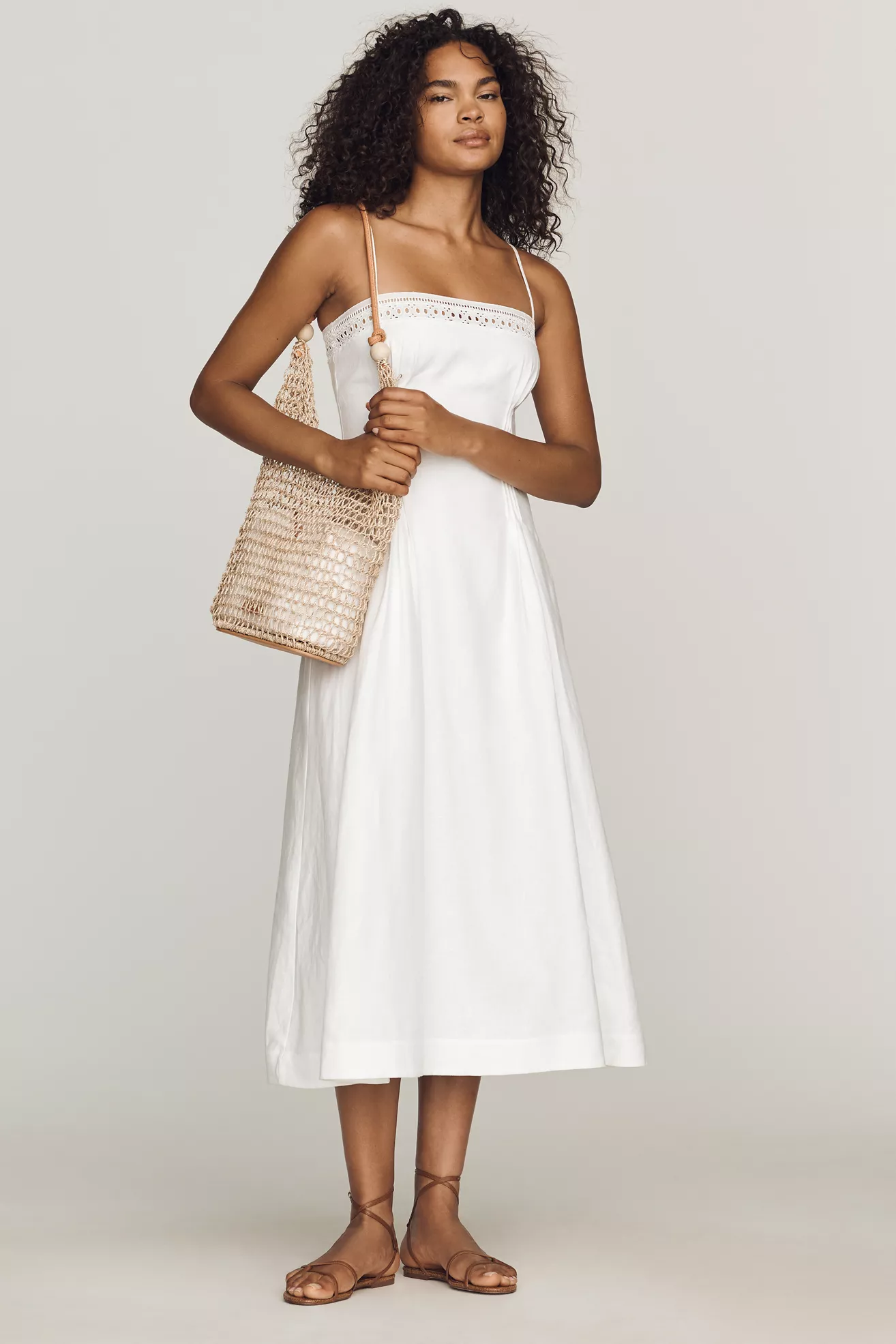 Reformation Pomona 100% Linen Midi Dress