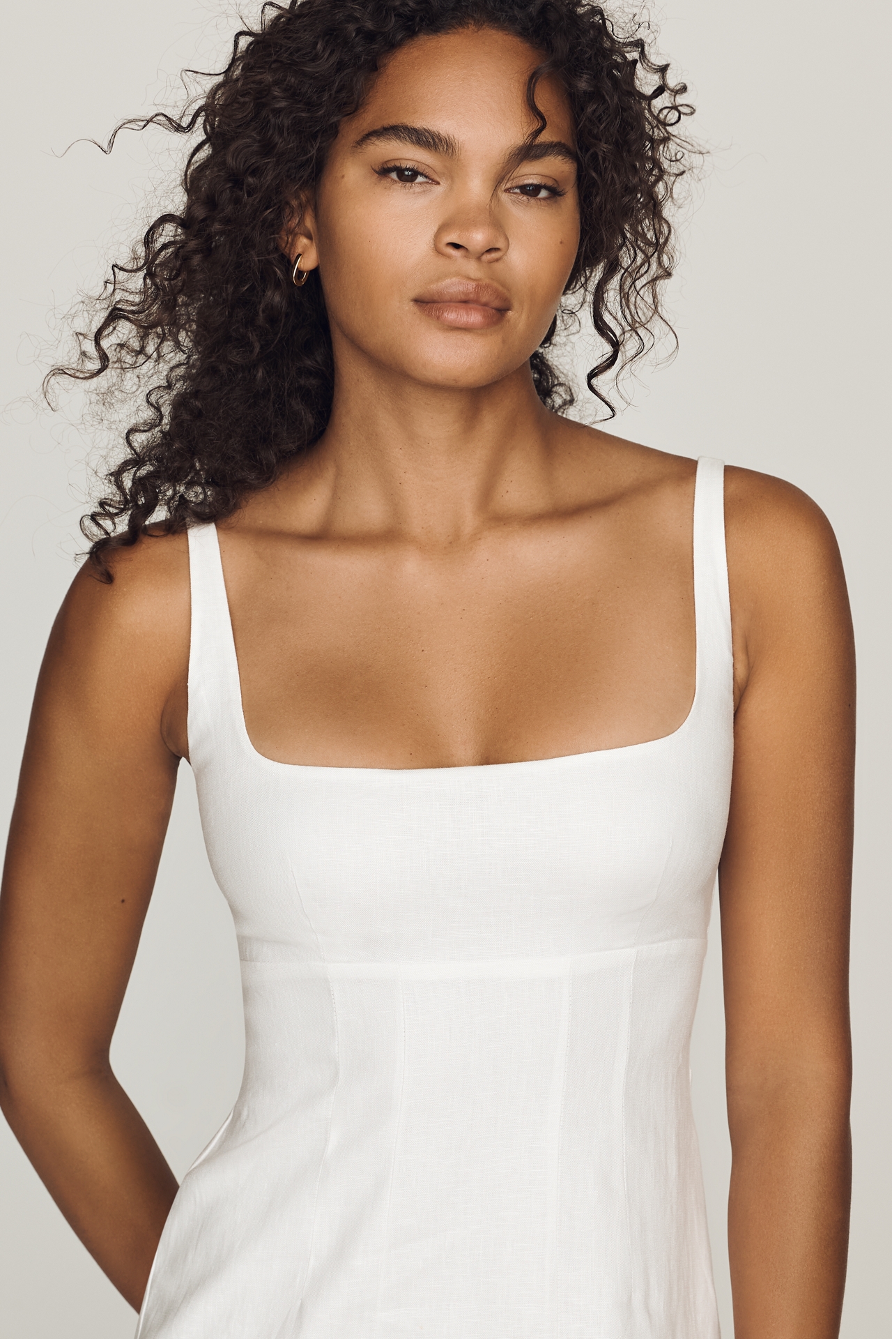 Reformation Sabine 100% Linen Midi Dress