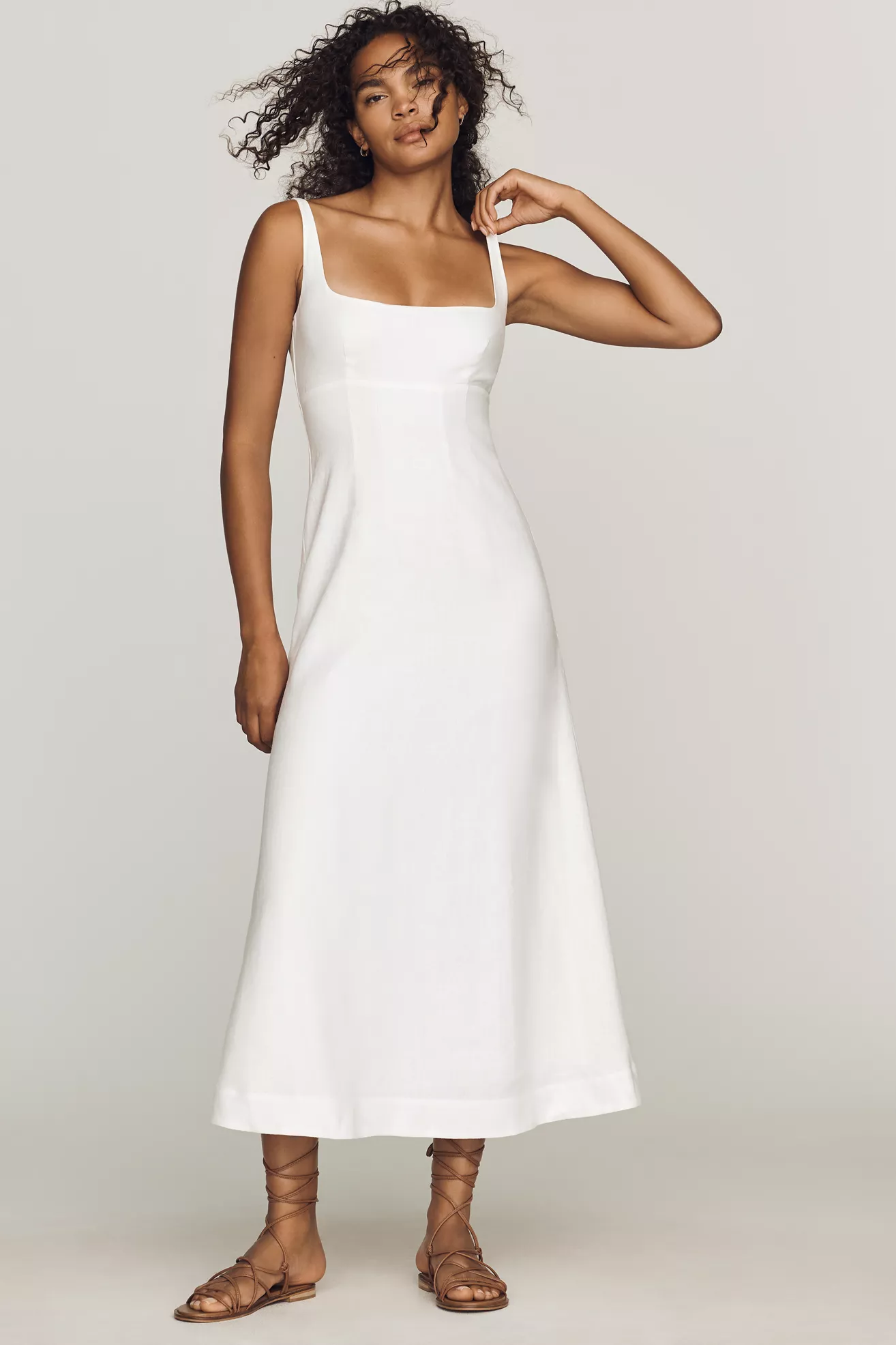 Reformation Sabine 100% Linen Midi Dress