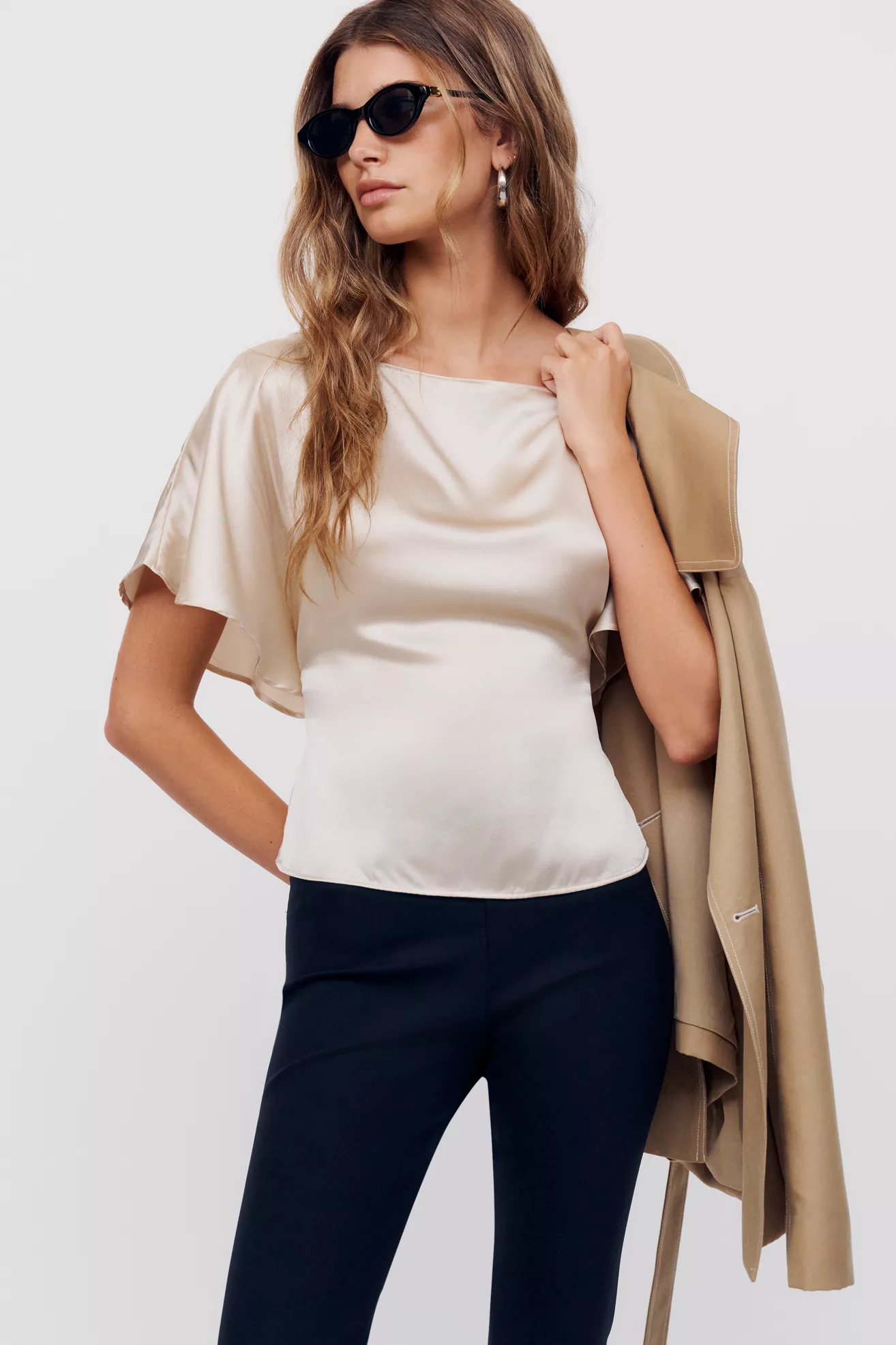 Reformation Avery 100% Silk Top