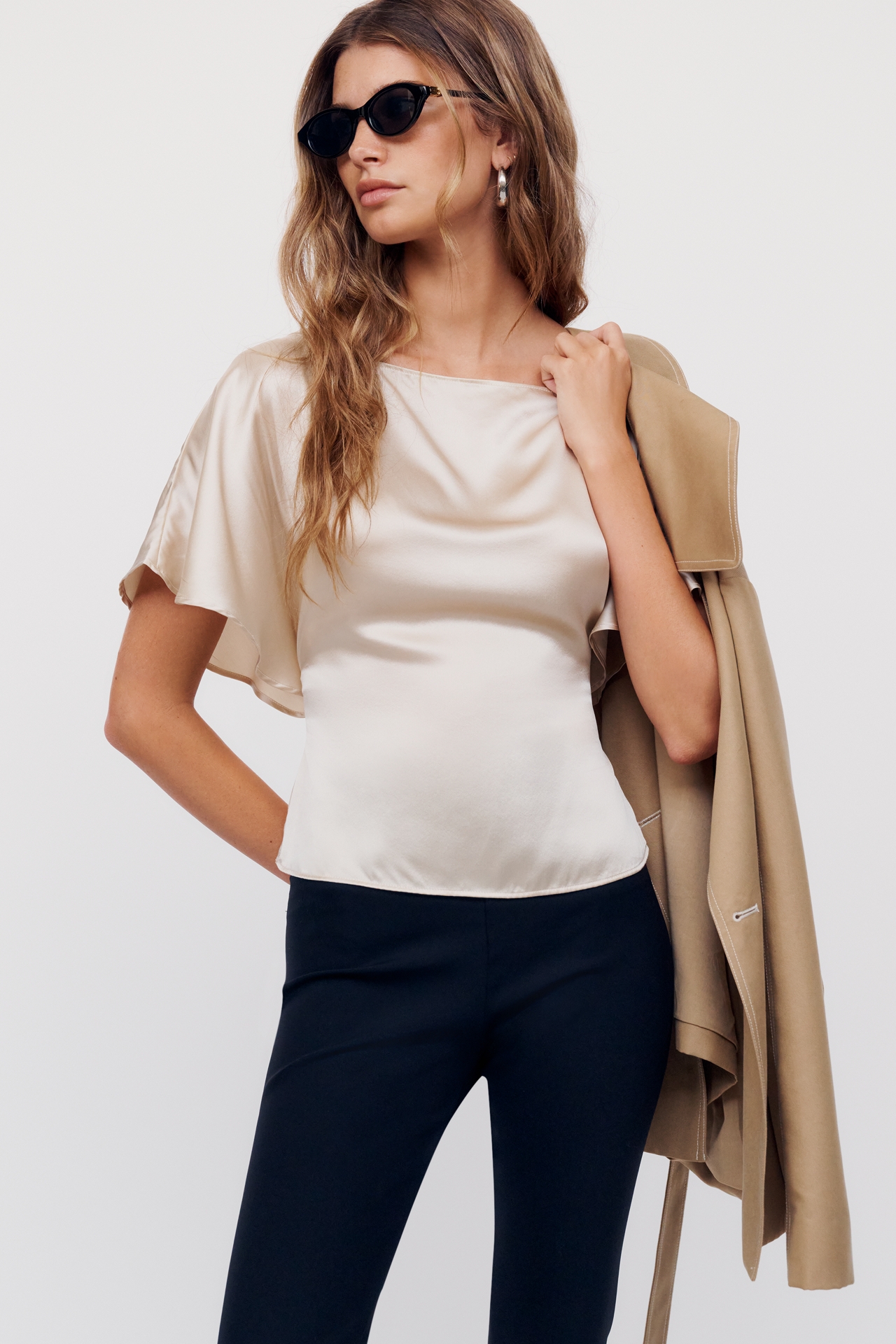 Reformation Avery 100% Silk Top