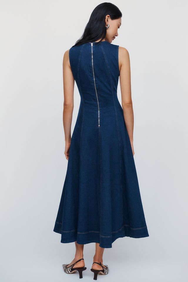 Reformation Cecilia Denim Maxi Dress #3