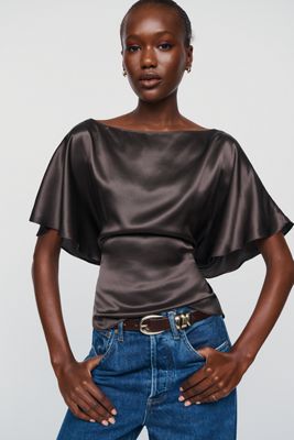 Reformation Avery 100% Silk Top