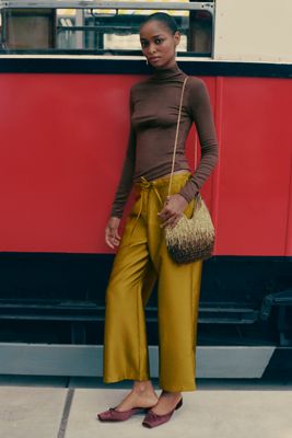Reformation Olina Cropped Straight Leg Pants