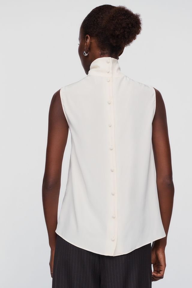 Reformation Bobbi 100% Silk Mock Neck Top  #3