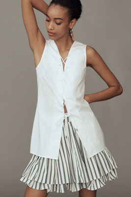 Simonmiller Simon Miller Lacey Poplin Tie Top In White