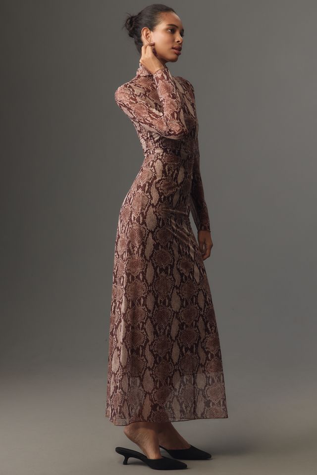 SIMONMILLER Zesty Snake-Print Mesh Midi Dress #2
