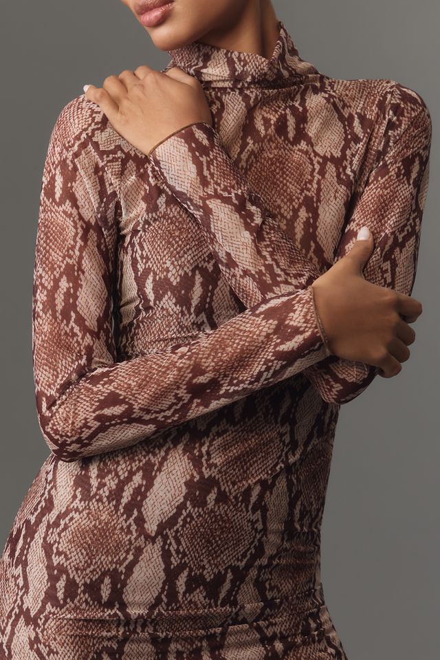 SIMONMILLER Zesty Snake-Print Mesh Midi Dress #3