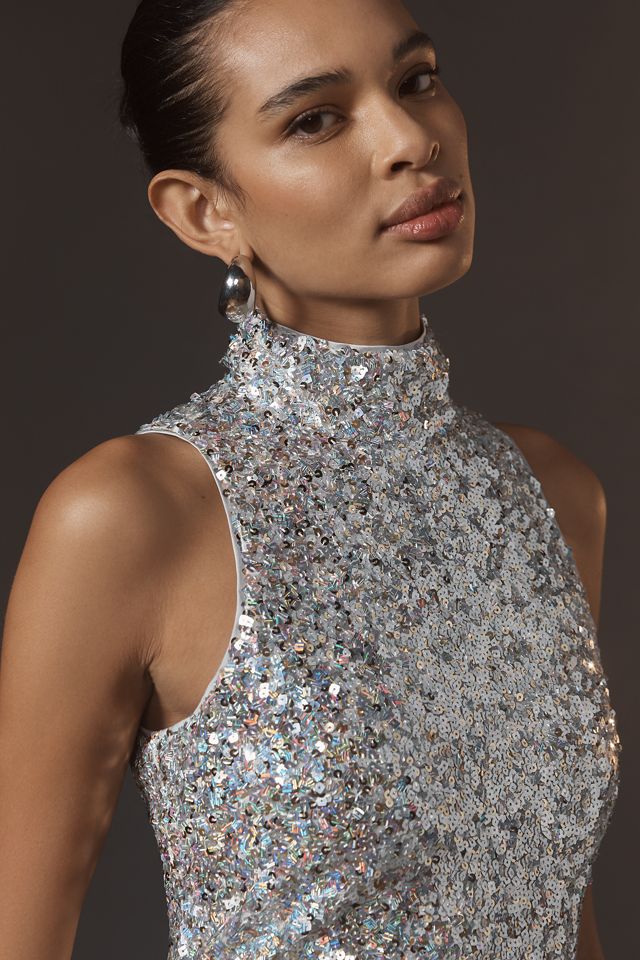 SIMONMILLER Sculpty Sleeveless Sequin Maxi Dress #3
