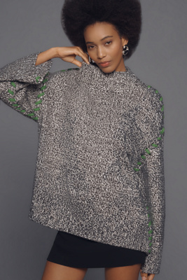 Simonmiller Simonmiler Leith Whipstitch Knit Sweater In Grey
