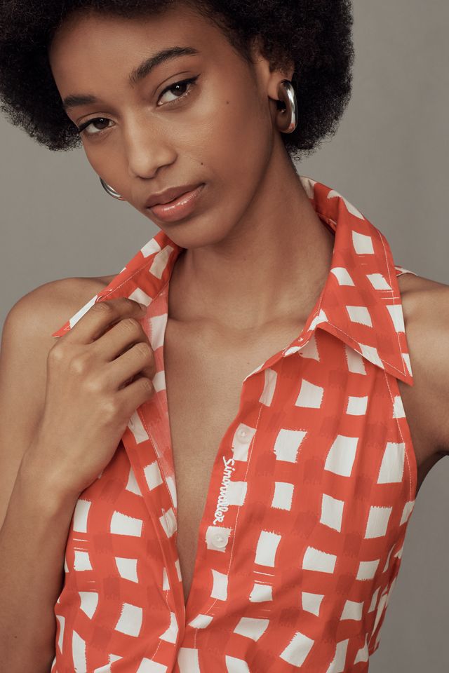 SIMONMILLER Loch Sleeveless Poplin Buttondown Top #2