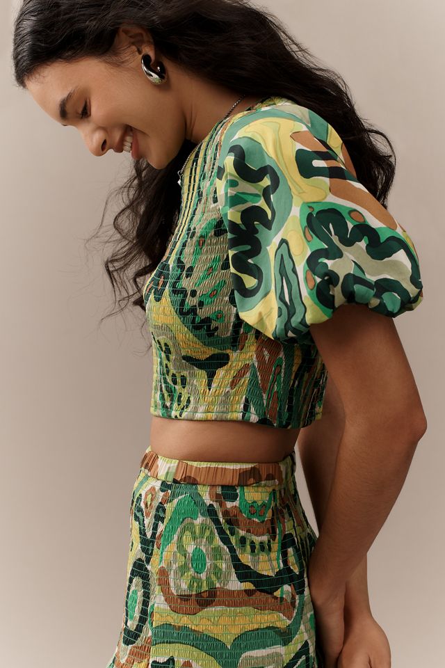 SIMONMILLER Vida Puff-Sleeve Poplin Crop Top #2