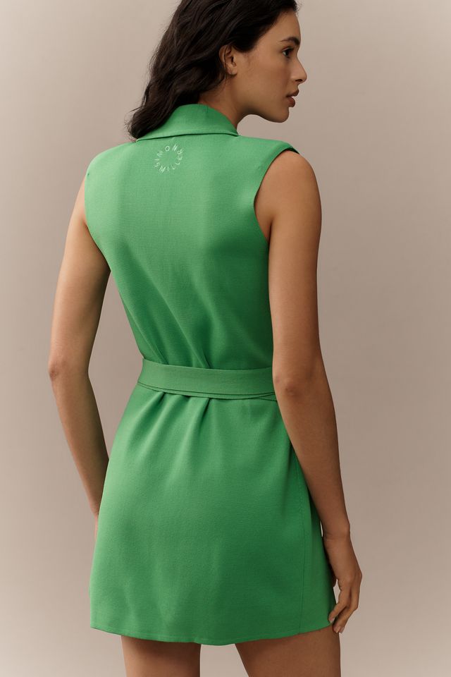 SIMONMILLER Zaca Collared Knit Wrap Mini Dress #1