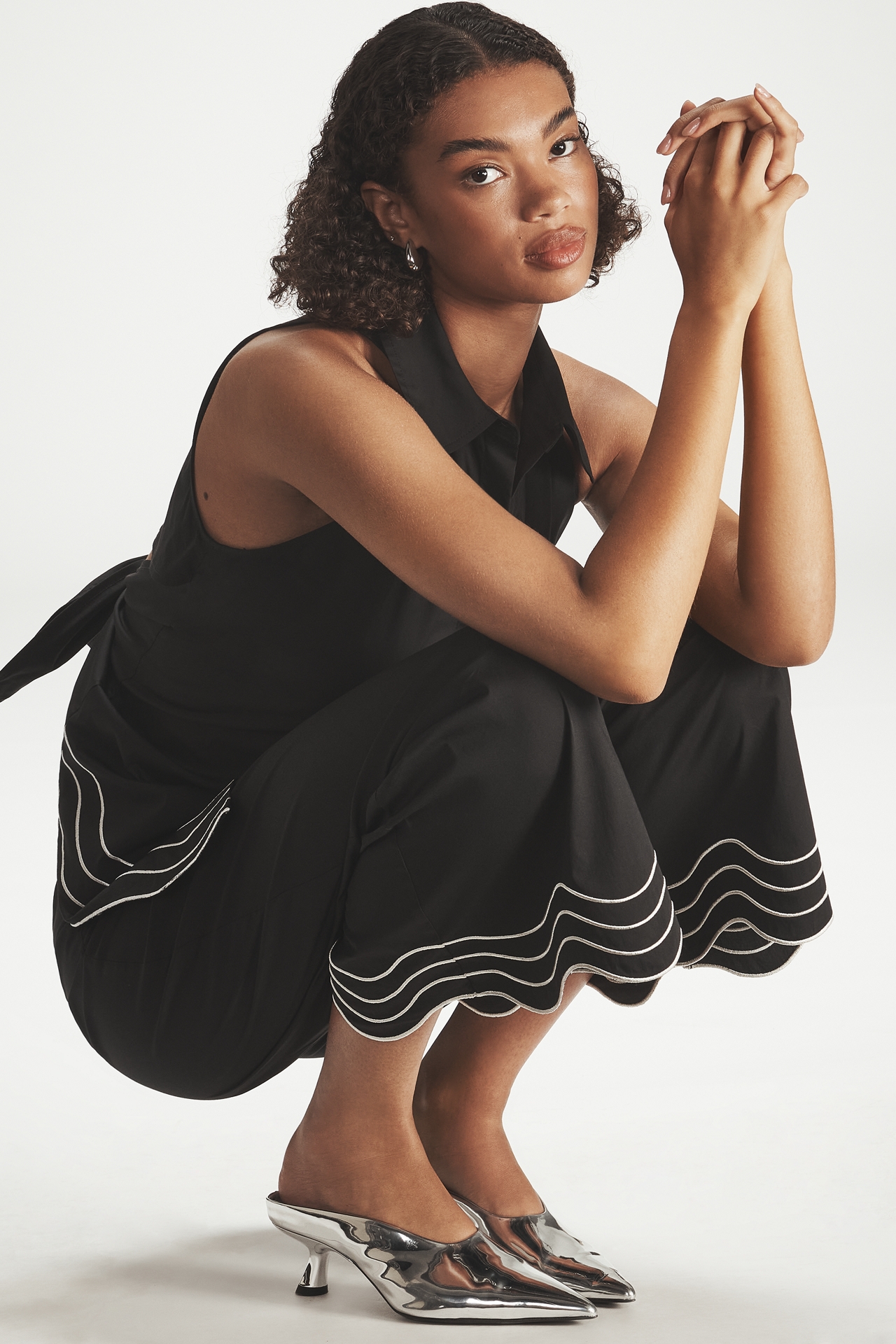 SIMONMILLER Wavy Cropped Wide-Leg Pants