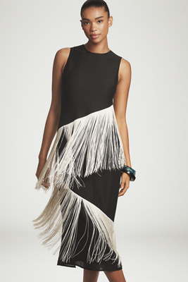 Simonmiller Copacabana Sleeveless Fringe Mini Dress In Black