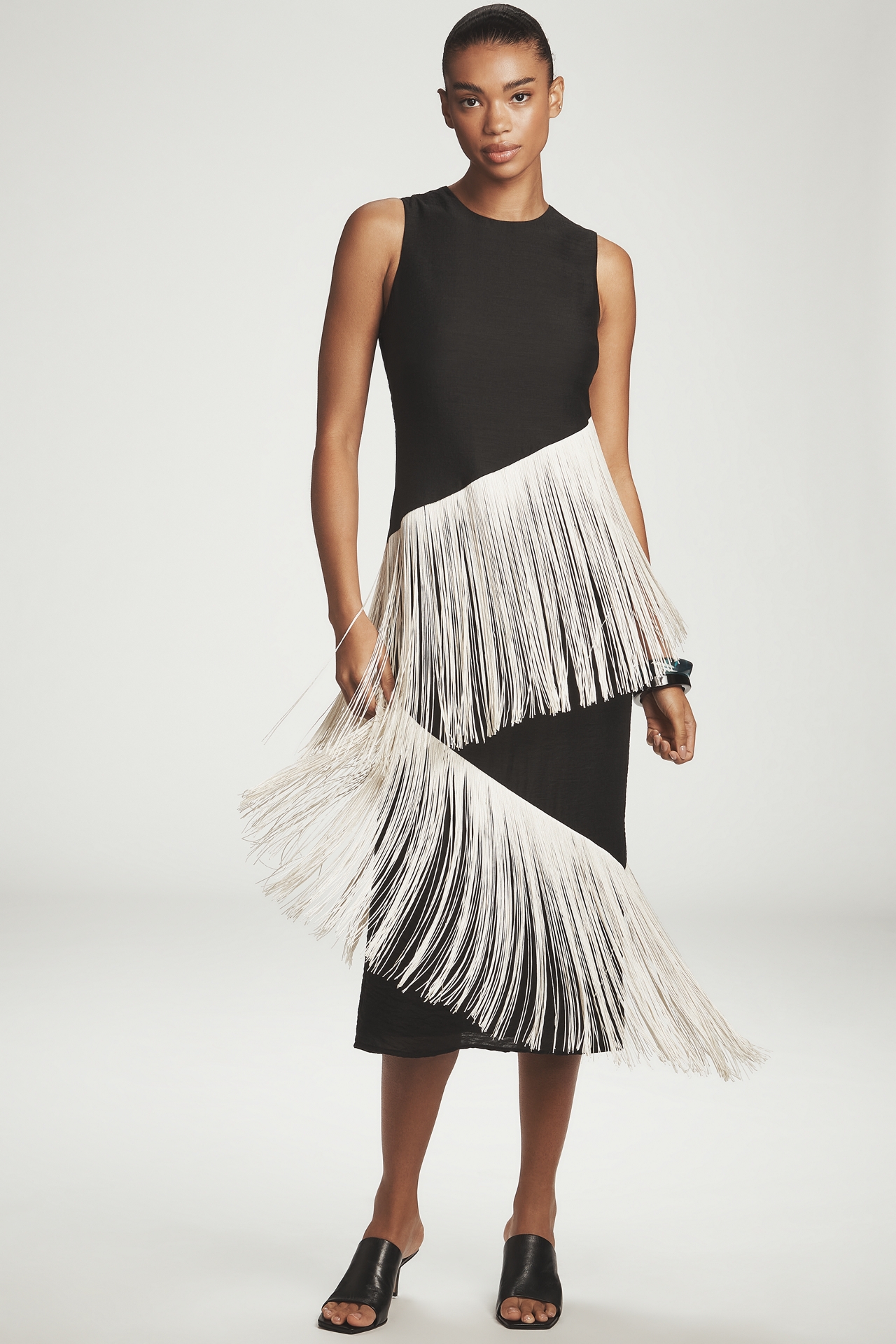 SIMONMILLER Copacabana Sleeveless Fringe Mini Dress