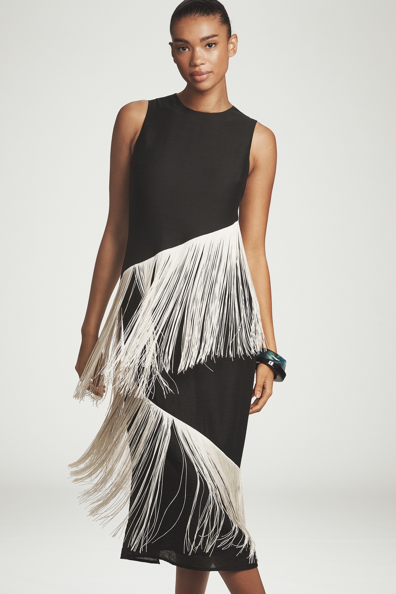 SIMONMILLER Copacabana Sleeveless Fringe Mini Dress