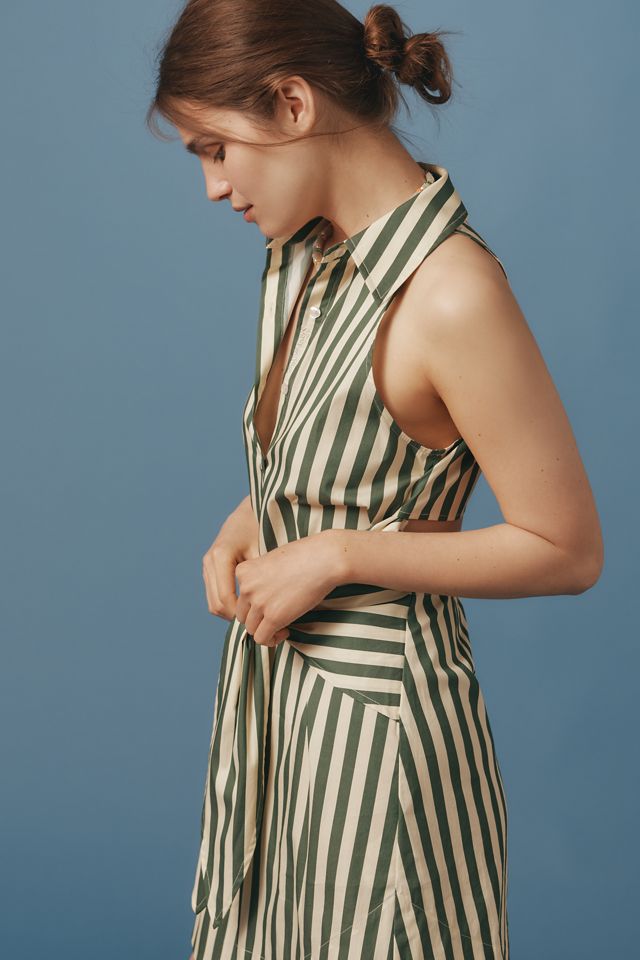 SIMONMILLER Loch Sleeveless Back-Cutout Mini Shirt Dress #3