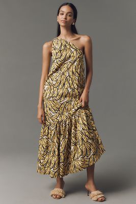 Simonmiller Rea One-shoulder Poplin Maxi Dress
