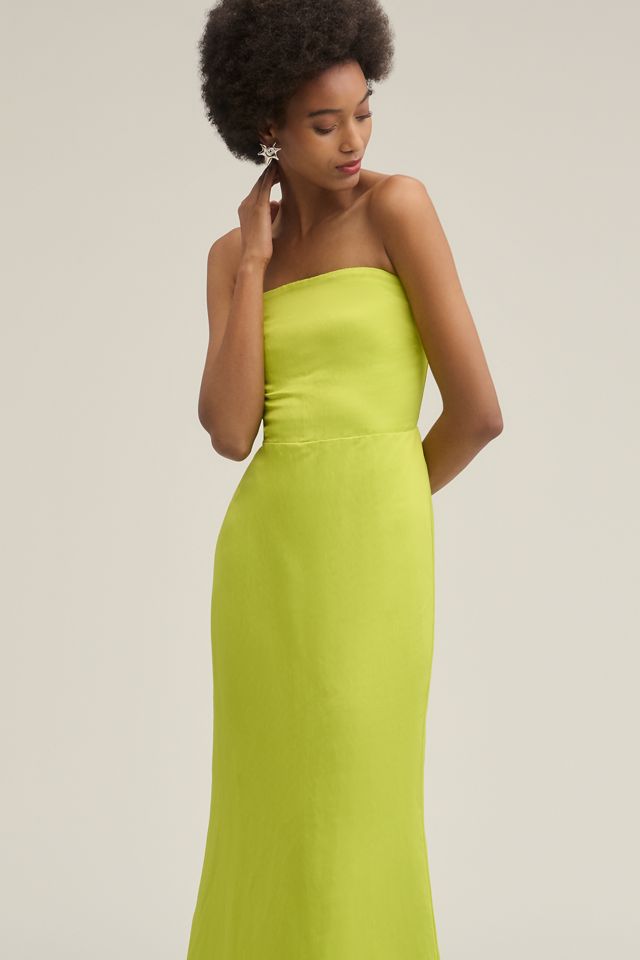 SIMONMILLER Sculpted Strapless Linen Blend Maxi Dress #1