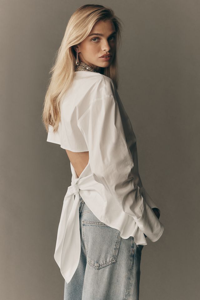 SIMONMILLER Loch Poplin Buttondown Blouse #1