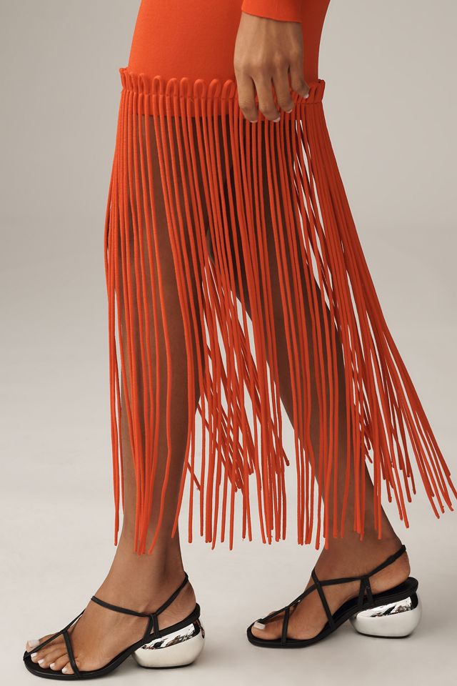 SIMONMILLER Wallis Long-Sleeve Knit Fringe Dress #3