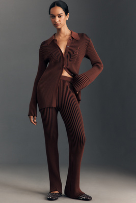 Simonmiller Val Ribbed Knit Pant In Brown