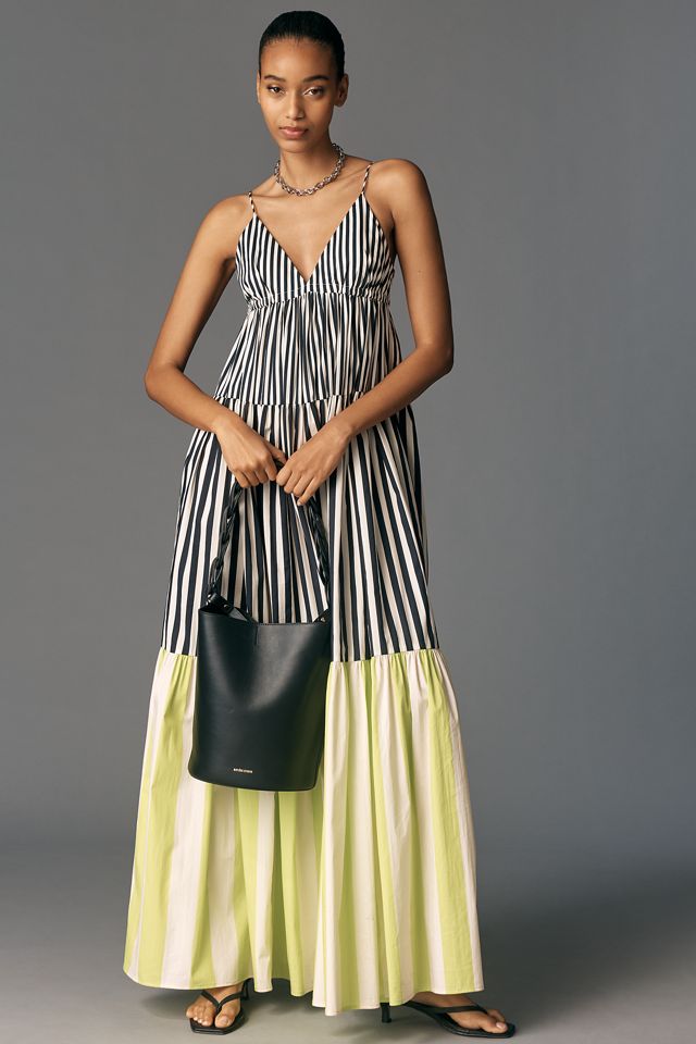navy linen dress with sleeves Linen Maxi Dress with Puff Sleeves main image 1