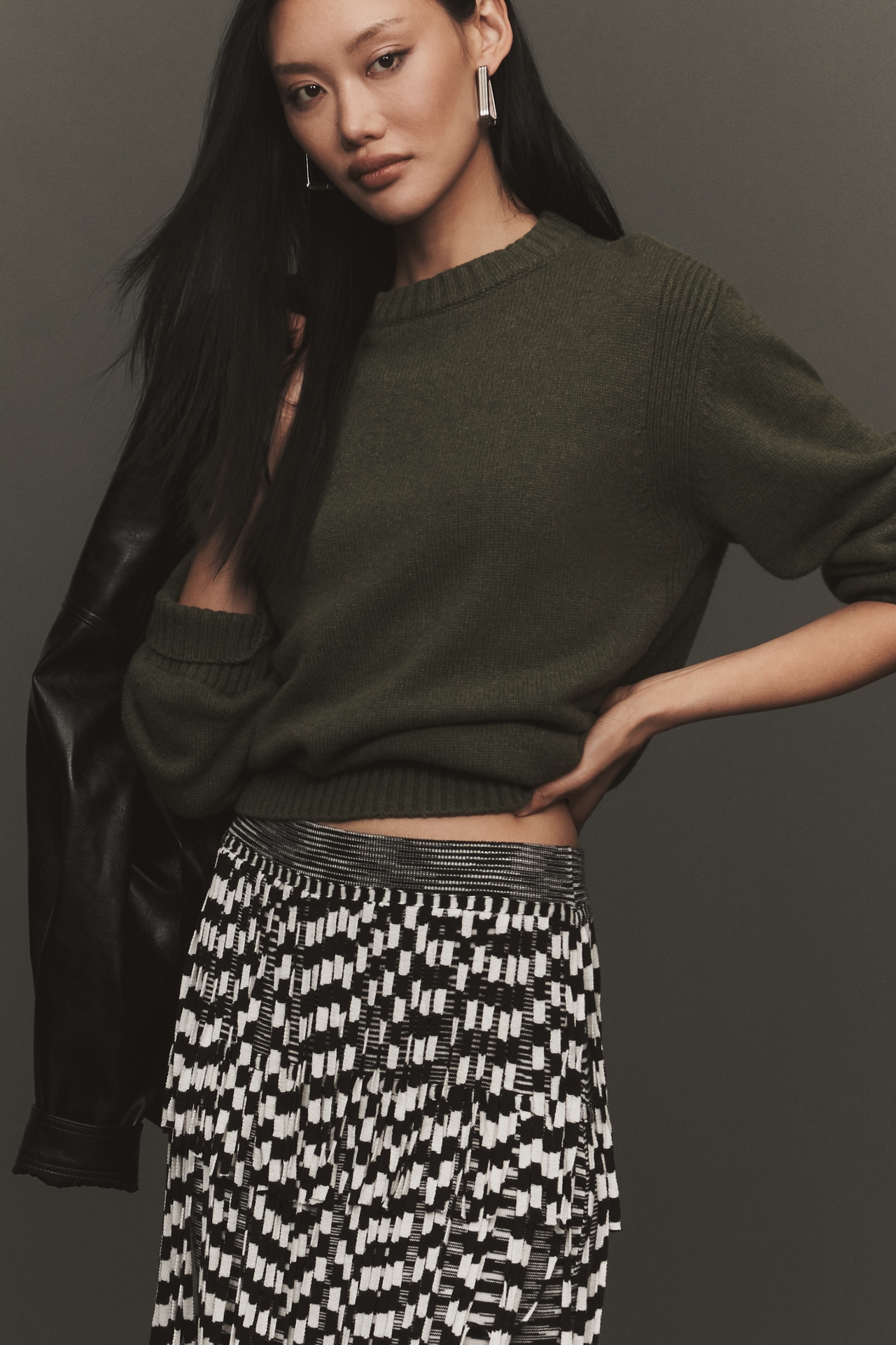 SIMONMILLER Za Fringe Knit Midi Skirt