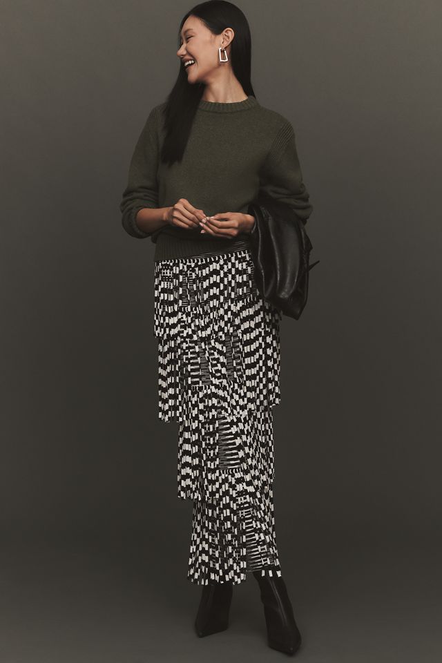 SIMONMILLER Za Za Fringe Knit Midi Skirt | Anthropologie