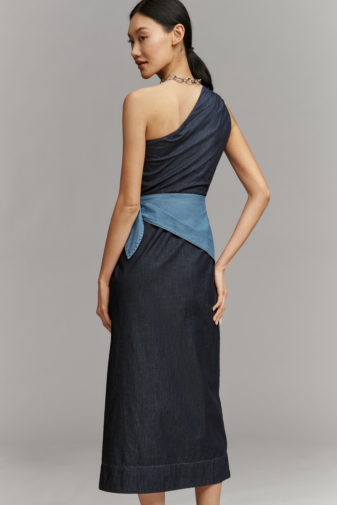SIMONMILLER Belem Cotton Chambray Midi Dress