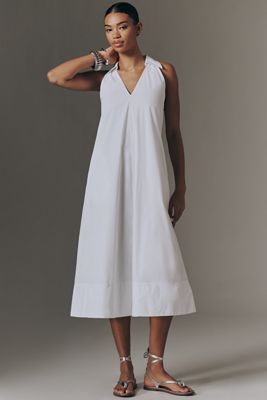 SIMONMILLER Nava Poplin Halter Midi Dress