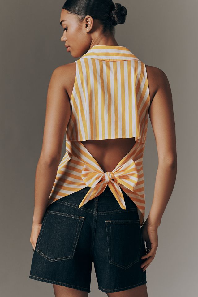 SIMONMILLER Loch Sleeveless Poplin Buttondown Top #1