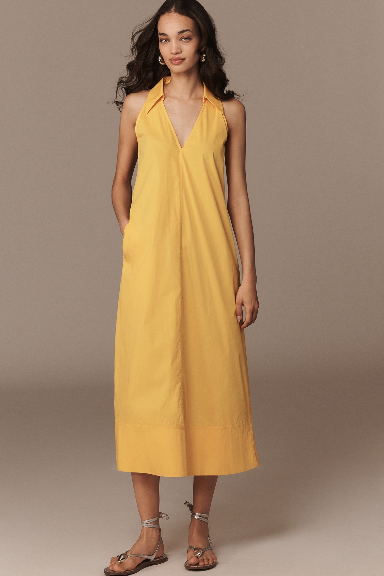 SIMONMILLER Nava Poplin Sleeveless Midi Dress