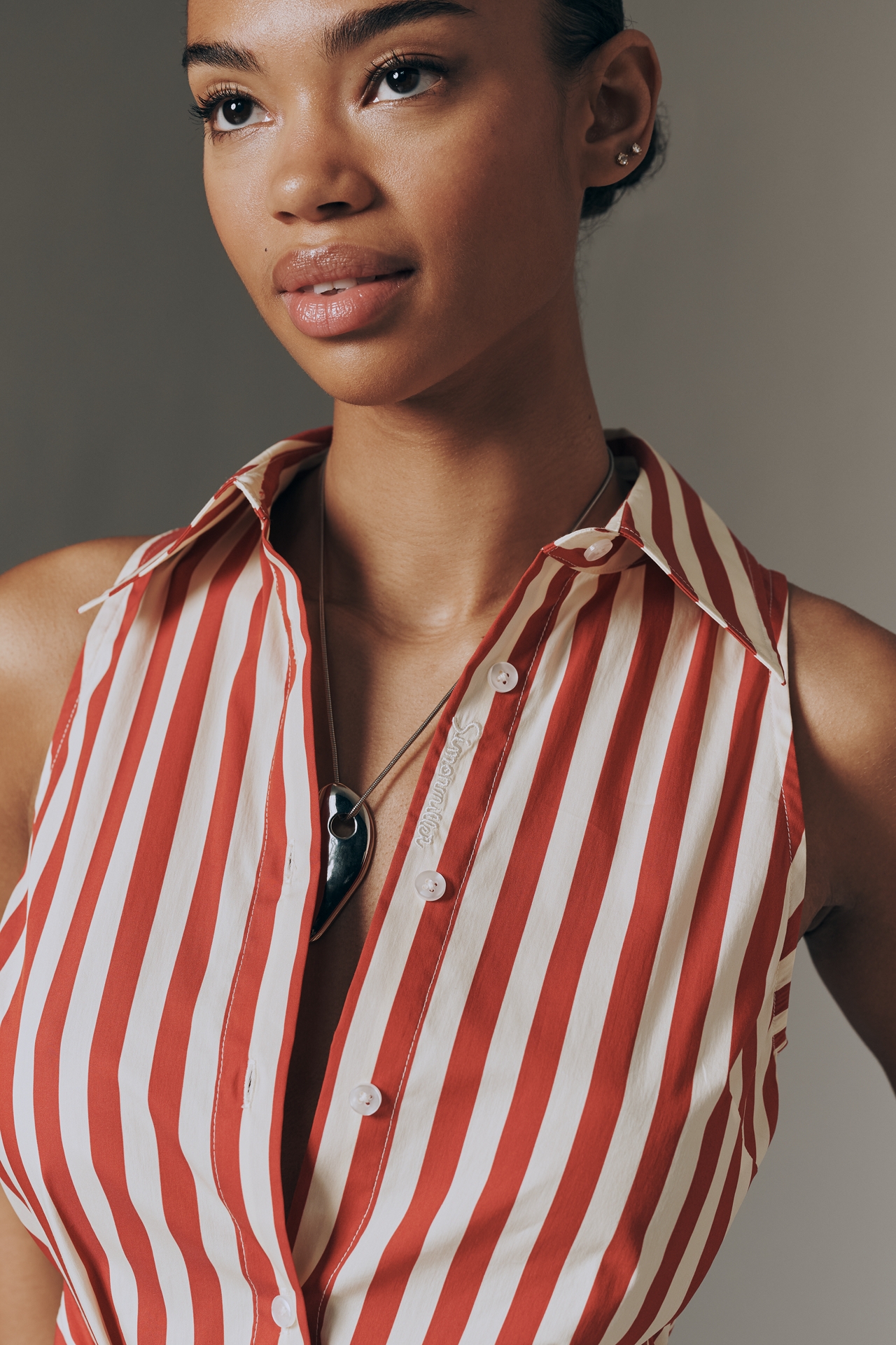 SIMONMILLER Inna Tie-Waist Poplin Mini Dress