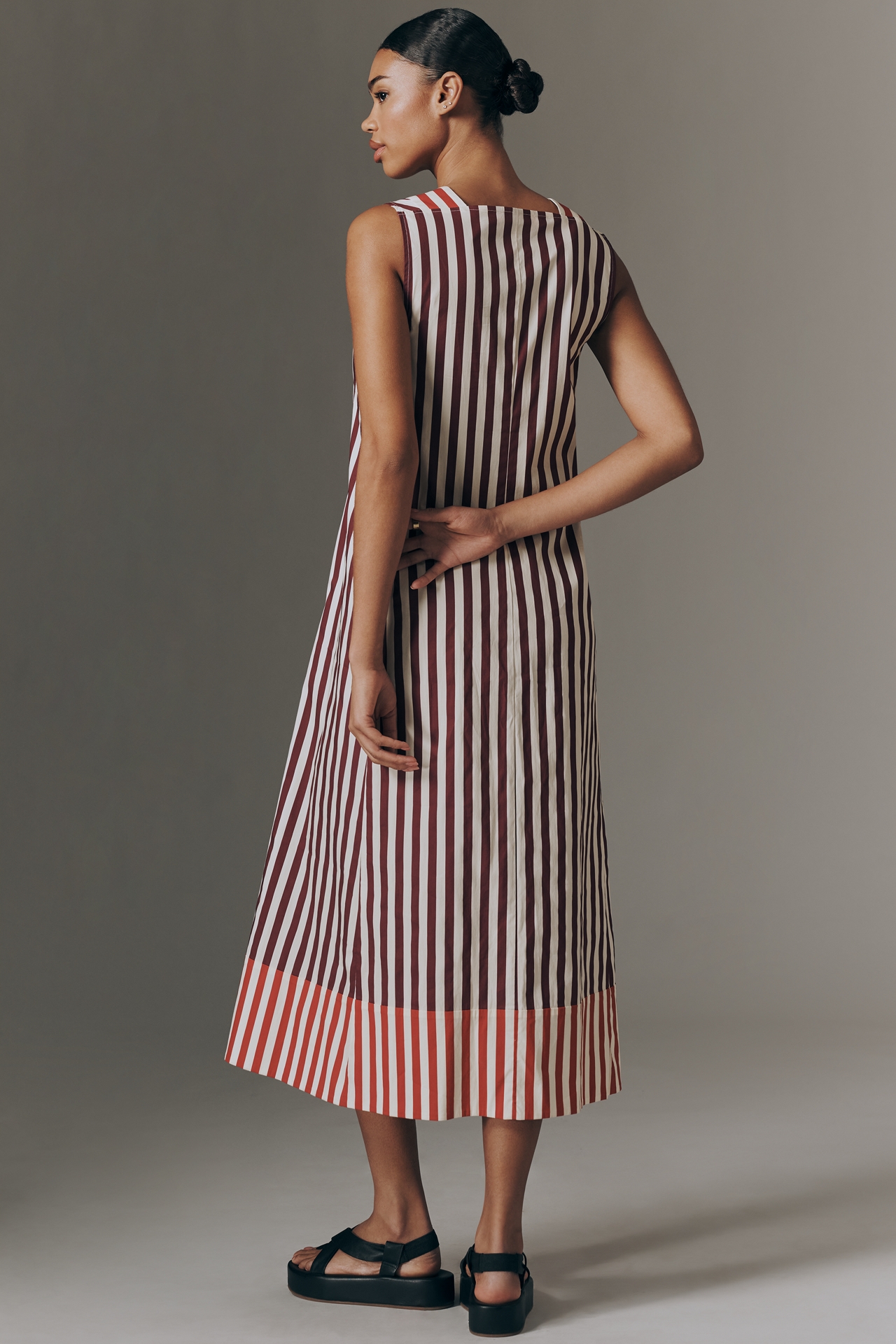 SIMONMILLER Mar V-Neck Poplin Midi Dress