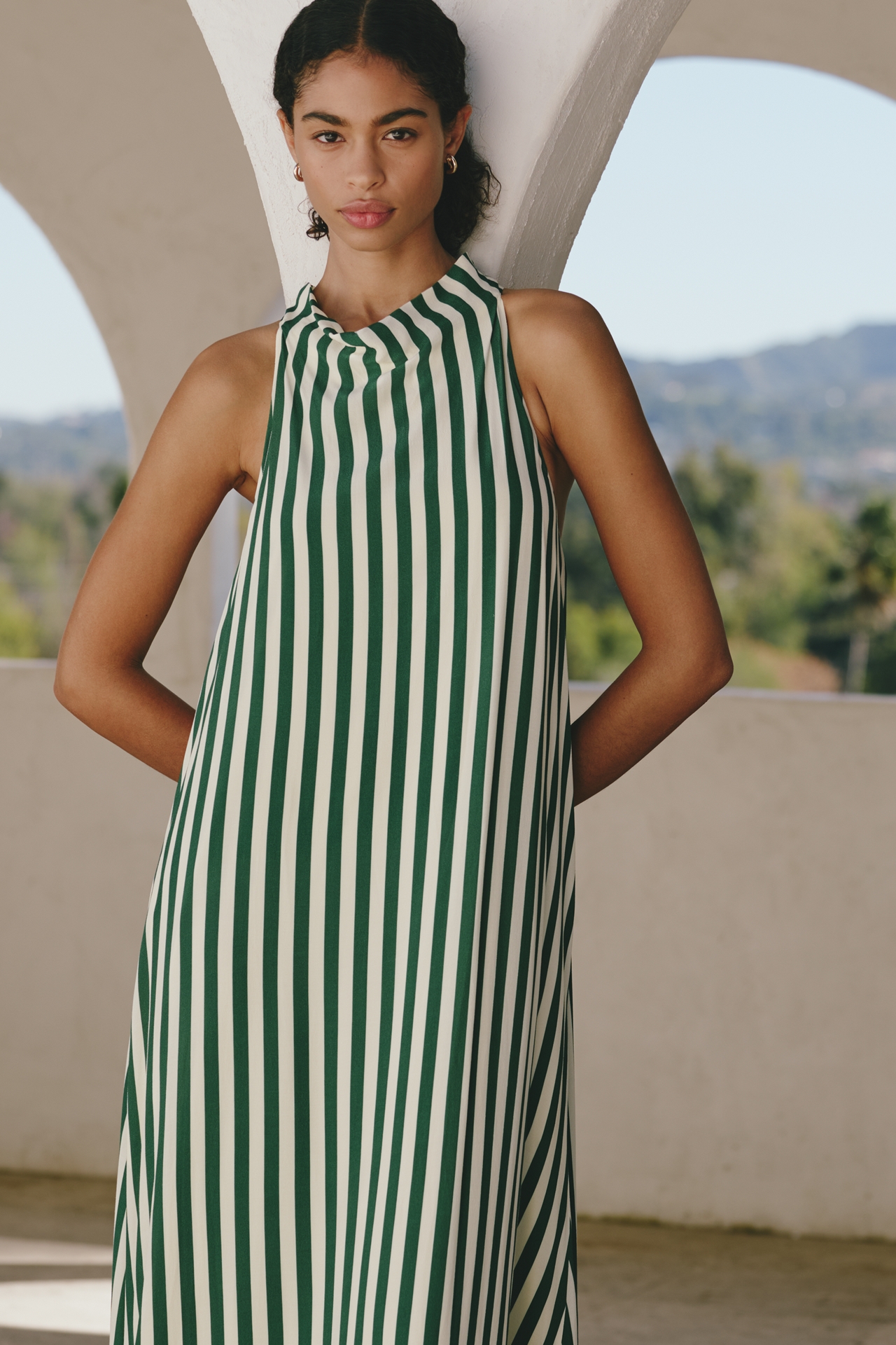 SIMONMILLER Mona Crepe High-Neck Maxi Dress