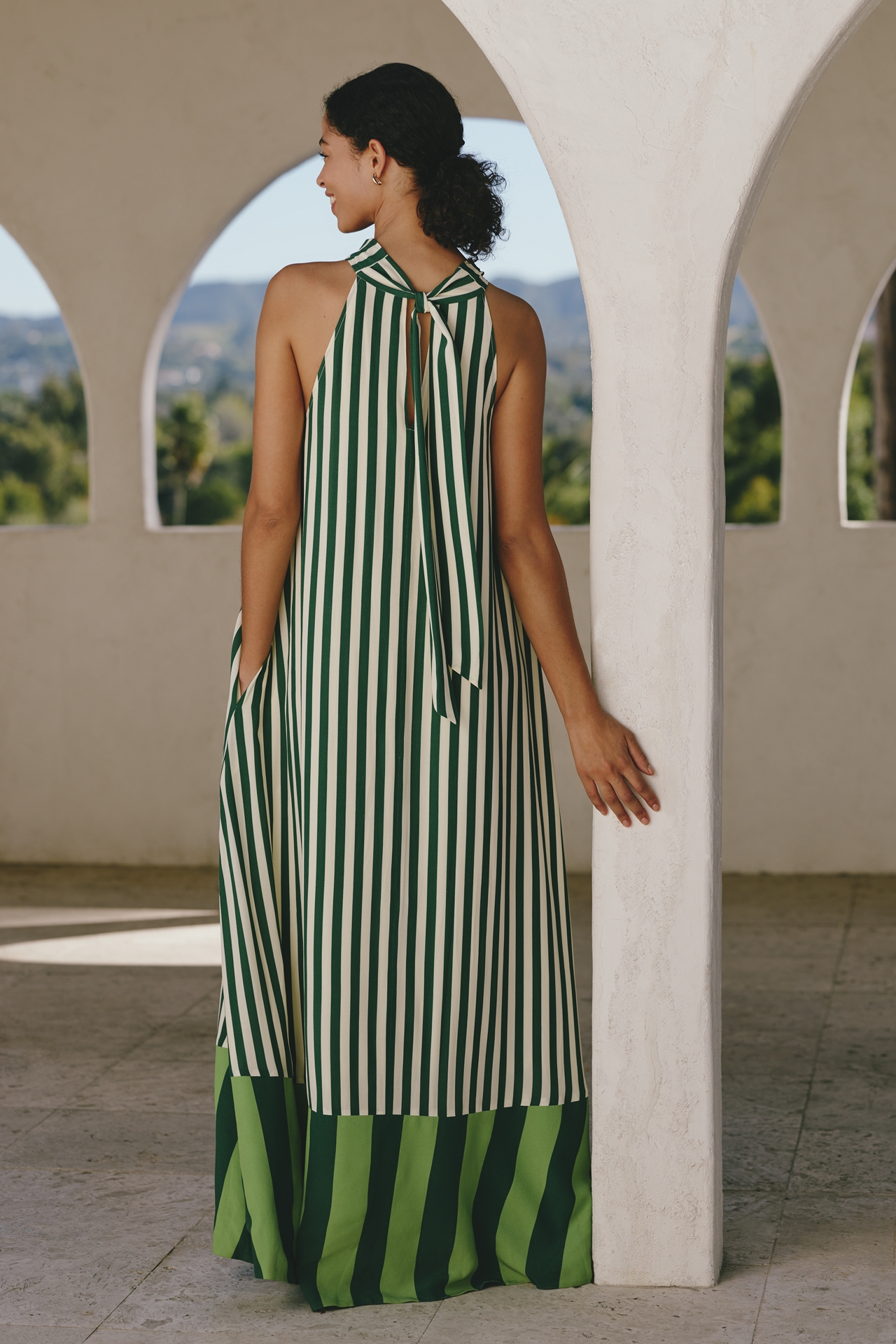 SIMONMILLER Mona Crepe High-Neck Maxi Dress