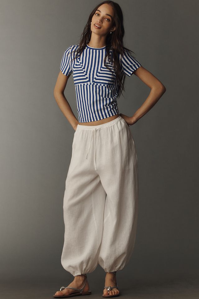 SIMONMILLER Knit Striped Short-Sleeve Top #1