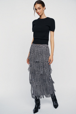 SIMONMILLER Za Za Knit Fringe Midi Skirt by Anthropologie
