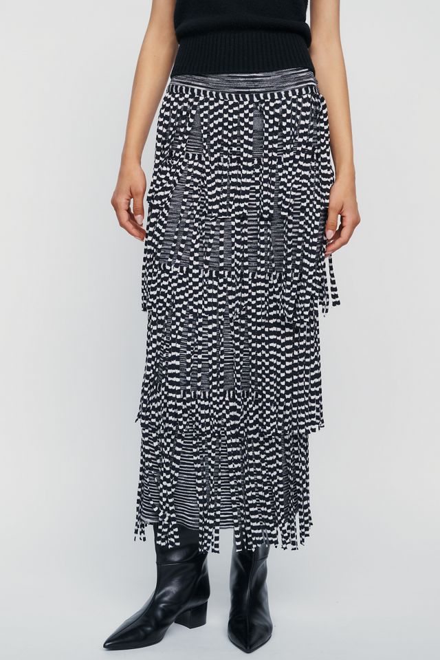 SIMONMILLER Za Za Knit Fringe Midi Skirt #1