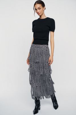 SIMONMILLER Za Za Knit Fringe Midi Skirt