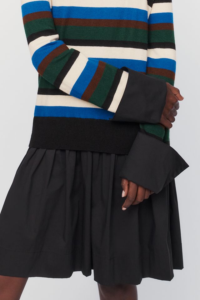 SIMONMILLER Pip Wool Cashmere & Cotton Poplin Combo Dress #1