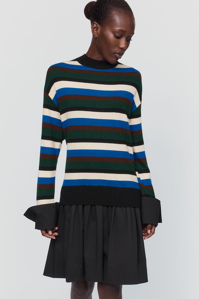 SIMONMILLER Pip Wool Cashmere & Cotton Poplin Combo Dress #2