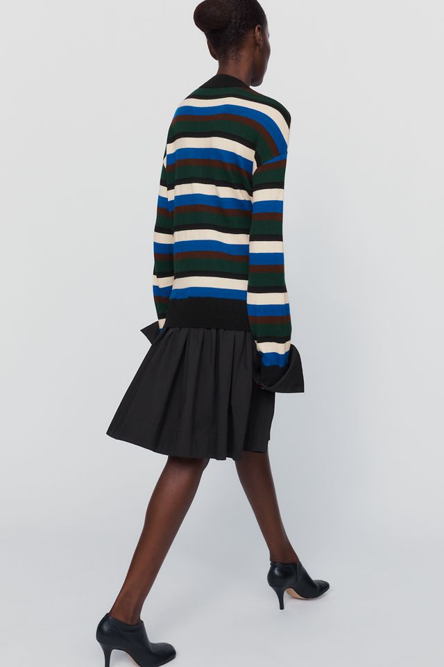 SIMONMILLER Pip Wool Cashmere & Cotton Poplin Combo Dress #3